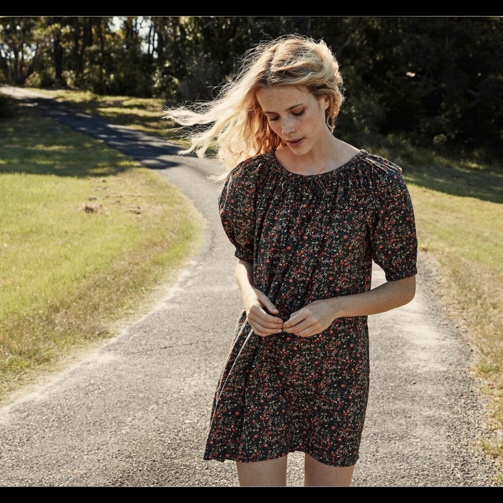 Doen Chestnut Dress - Blk Petit Jardin Print